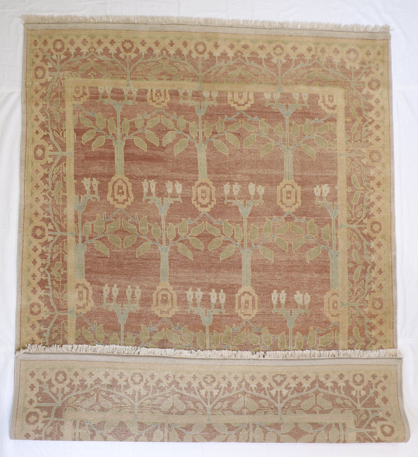 9x12 - Fine/Wool Floral Rectangle - Hand Knotted Rug