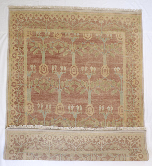 9x12 - Fine/Wool Floral Rectangle - Hand Knotted Rug — 11059