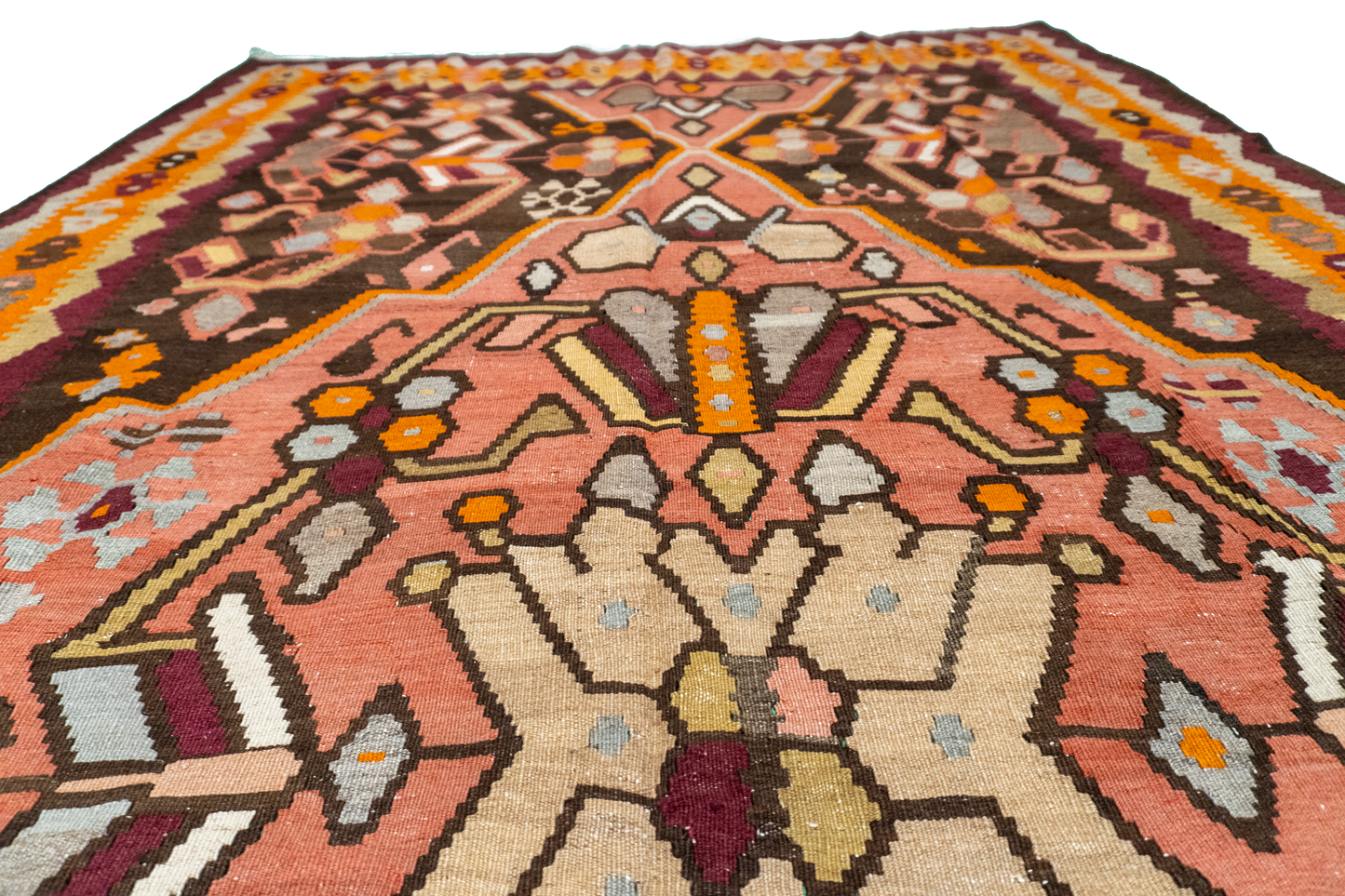 W 5.5 L 9.2 Besarabian Antique 100% Wool Hand-Woven All-Over Design - 12838