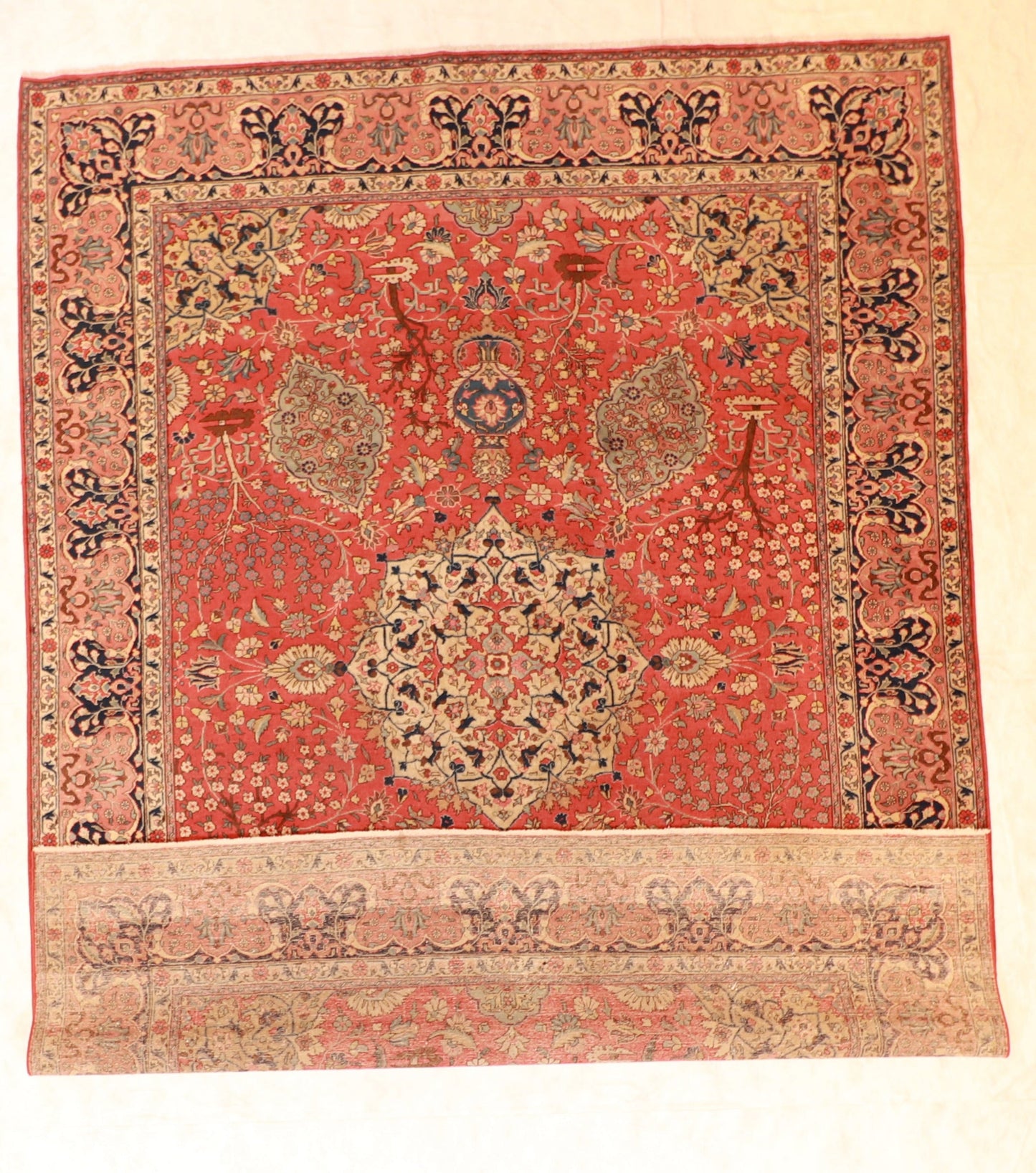 9x12 - Tabriz Wool/S.Antique Floral Rectangle - Hand Knotted Rug