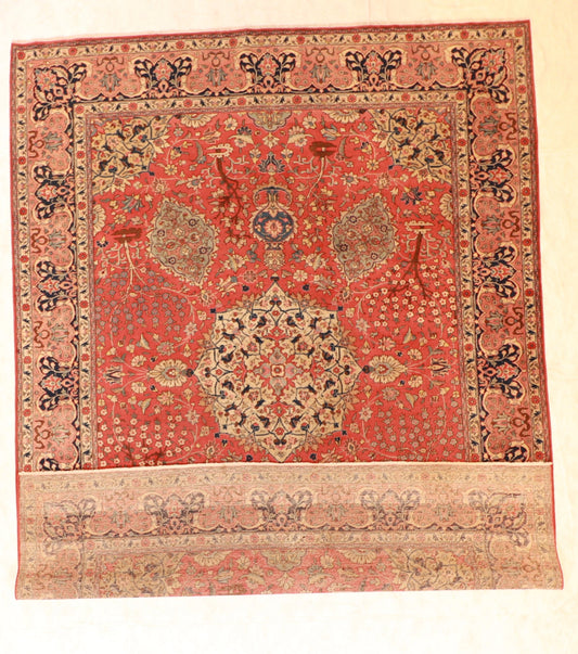 9x12 - Tabriz Wool/S.Antique Floral Rectangle - Hand Knotted Rug