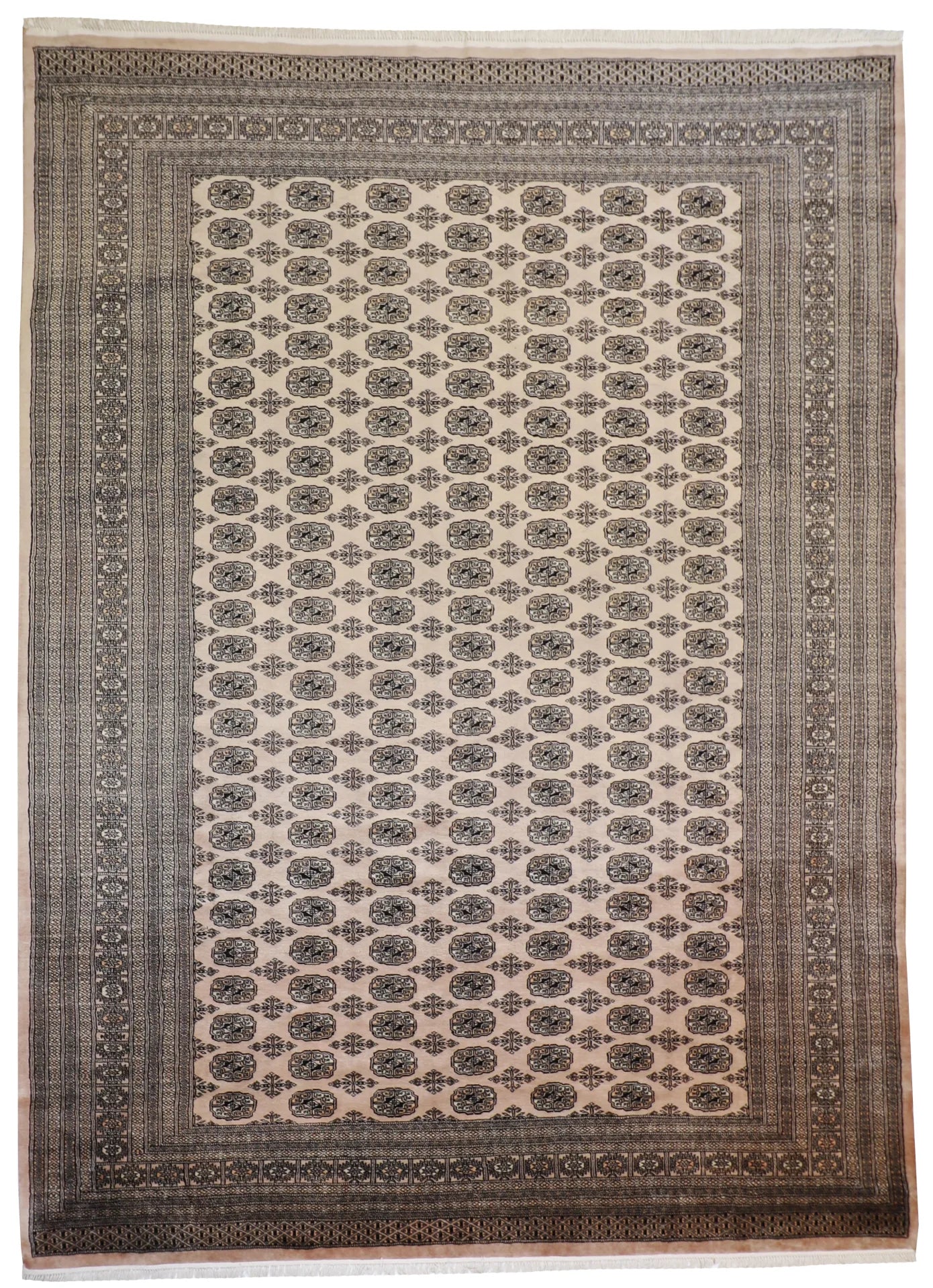9 x12 - Bokhara Wool Geometric Rectangle - Hand Knotted Rug