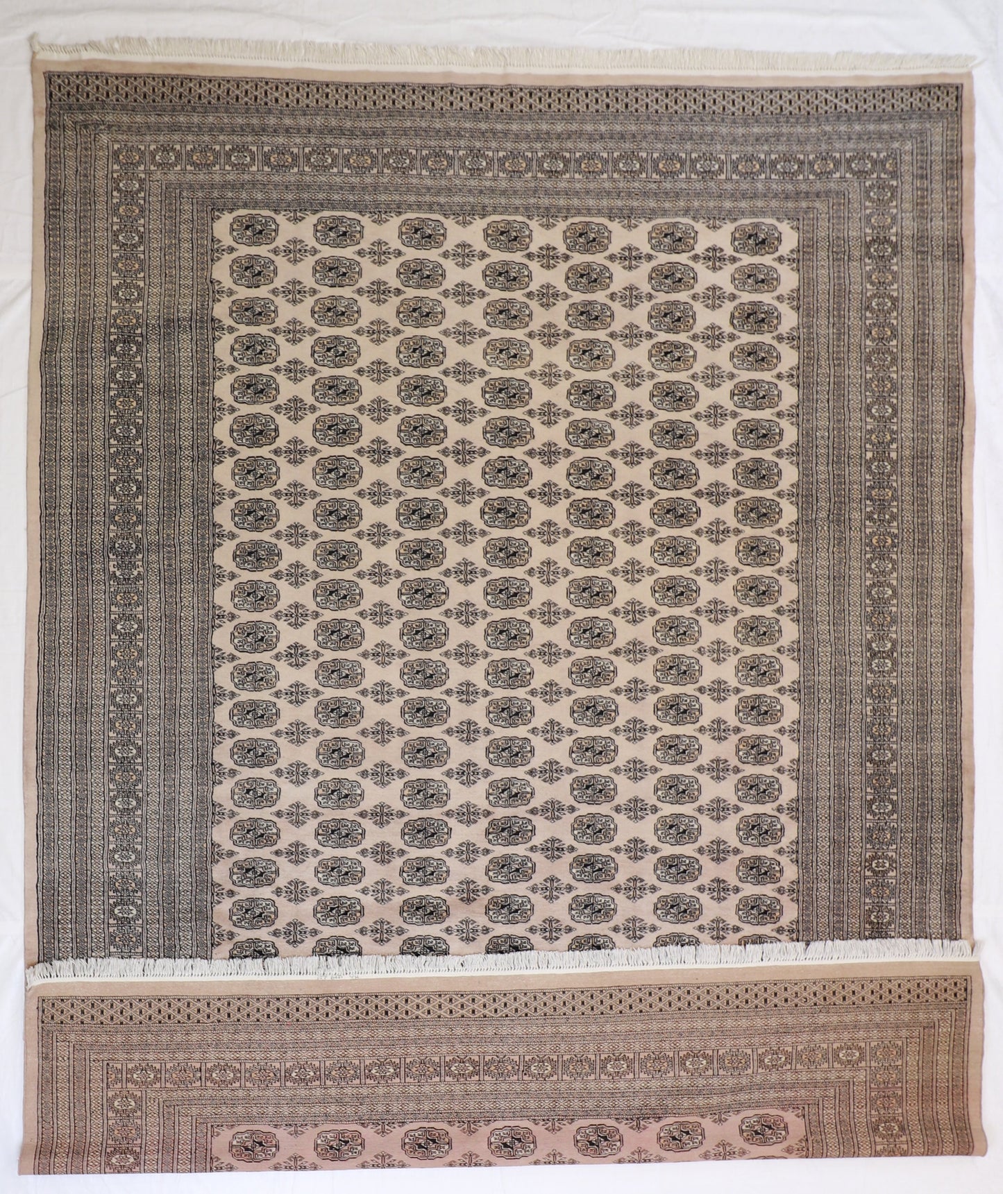 9 x12 - Bokhara Wool Geometric Rectangle - Hand Knotted Rug