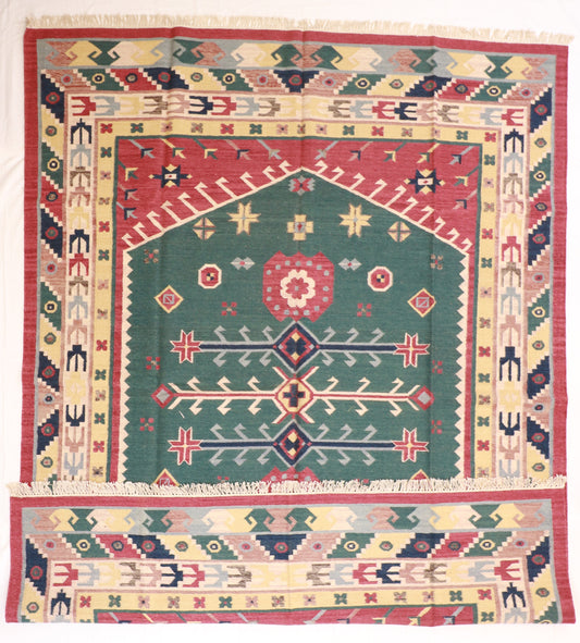 9x12 - Kilim Wool All Over Rectangle - Hand Knotted Rug