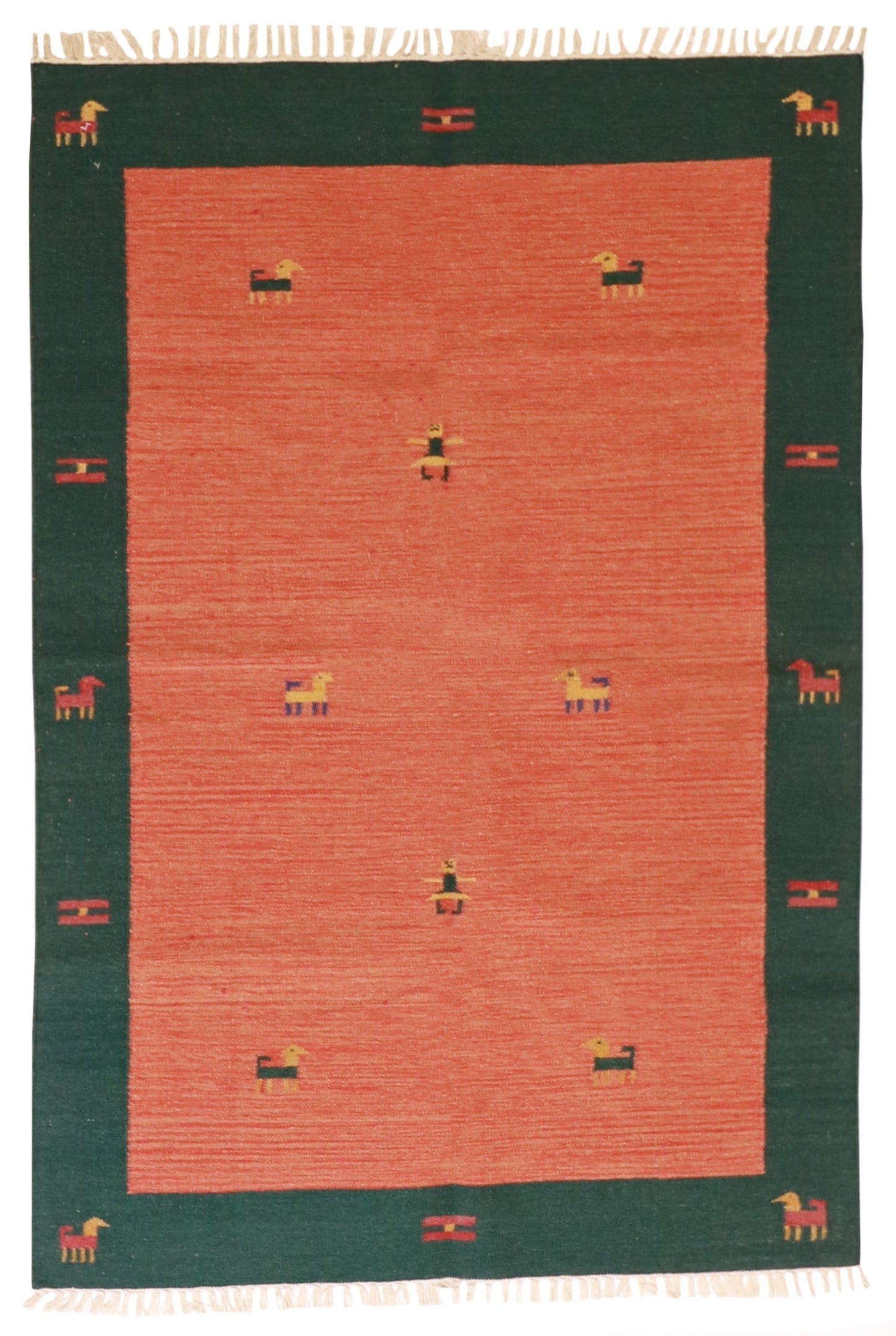 4.6 x 6 - Modern Fine Kilim Rectangle - Hand Knotted Rug