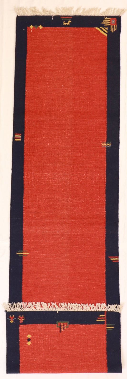 2'6"x10' Runner - Kilim Wool Geometric Rectangle - Hand Knotted Rug — 18881