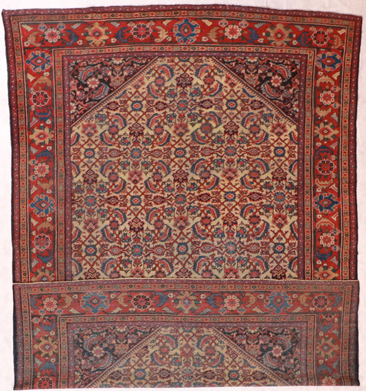 9 x 12 - Mahal Antique/Wool All Over Rectangle - Hand Knotted Rug — 20096