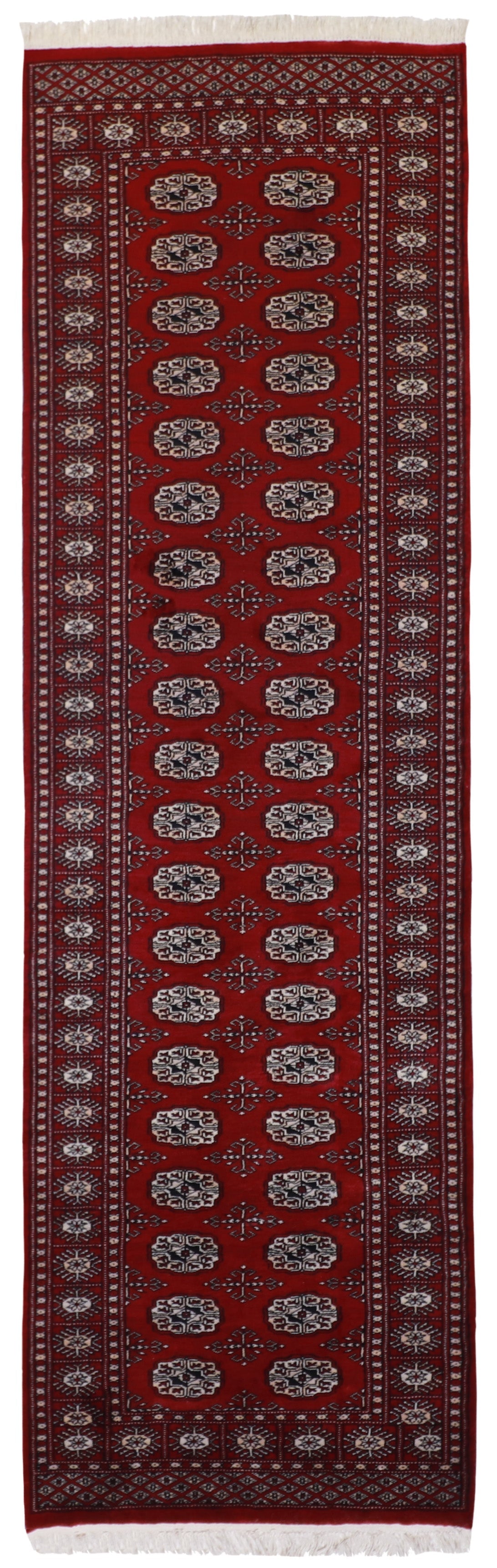 2.7 x 8.8 Runner - Bokhara Fine Geometric Rectangle - Hand Knotted Rug
