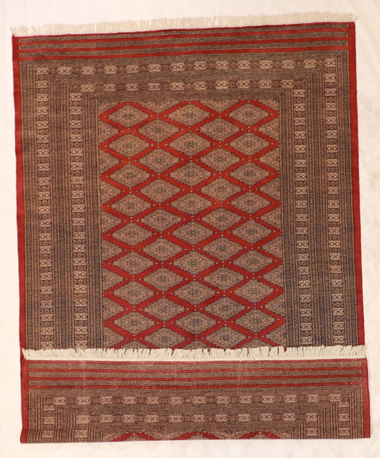 6x9 - Bokhara Fine/Wool Geometric Rectangle - Hand Knotted Rug