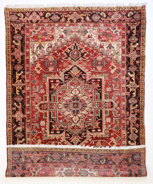 7x10 - Heriz Fine Geometric Rectangle - Hand Knotted Rug — 21892