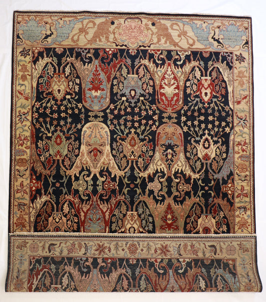 9 x12 - Yazd Fine All Over Rectangle - Hand Knotted Rug — 22464