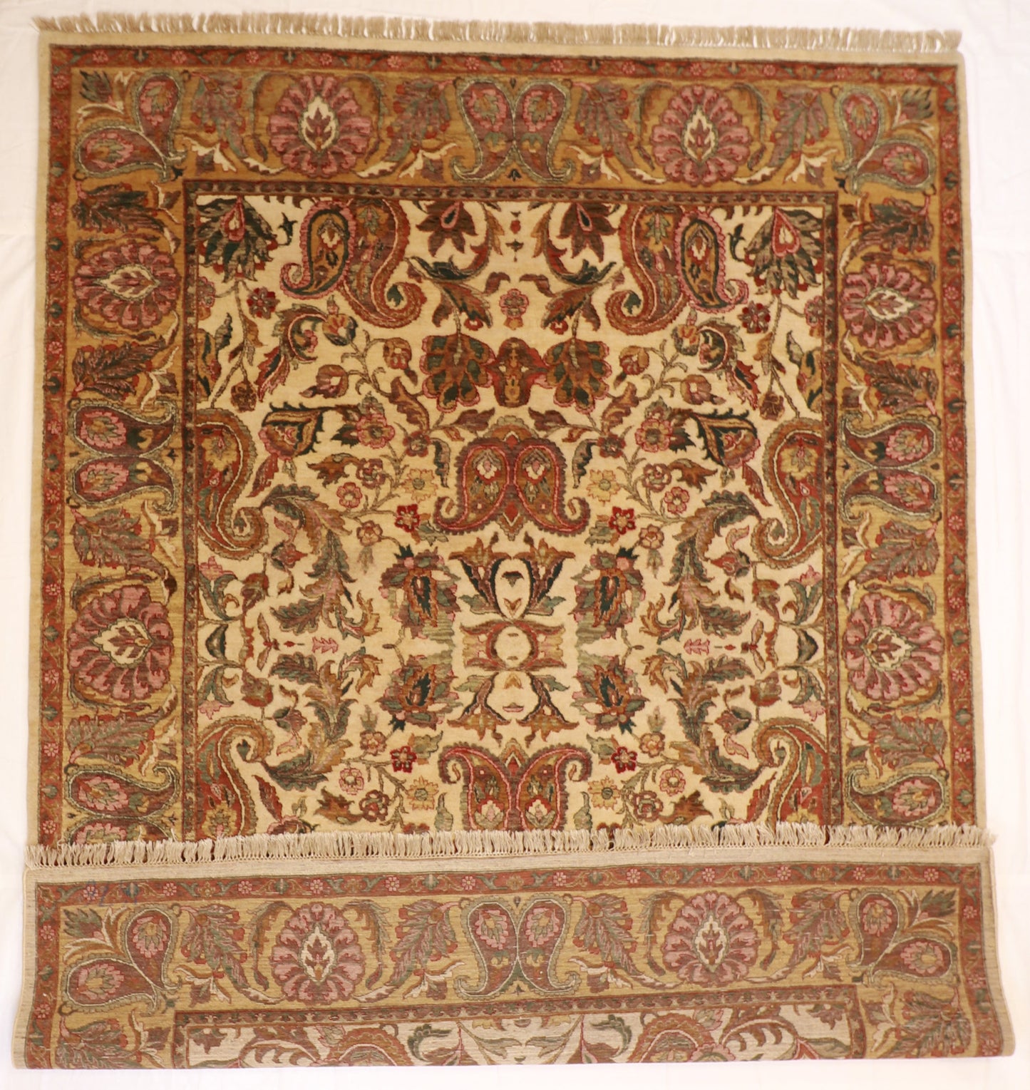 9 x12 - Mashad Wool Floral Rectangle - Hand Knotted Rug