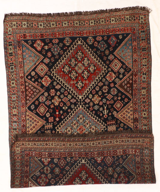 5x7 - Gashgai Antique/Wool Geometric Rectangle - Hand Knotted Rug
