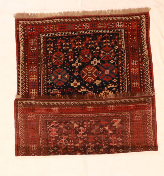 5x7 - Azari Antique/Wool Geometric Rectangle - Hand Knotted Rug