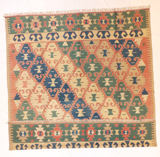 Square - Kilim Wool All Over - Hand Knotted Rug