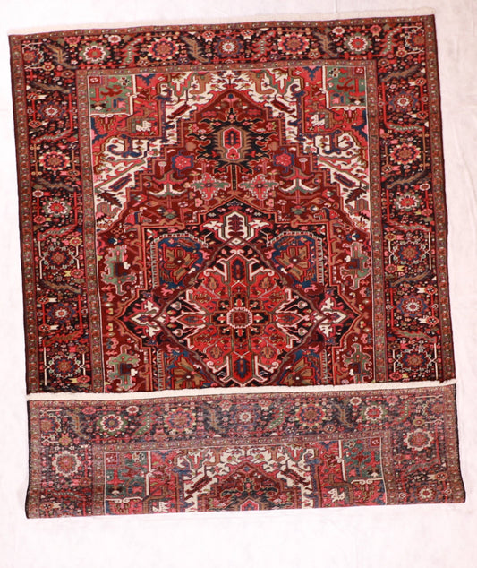 9x12 - Heriz Fine/Wool/S.Antique Medallion Rectangle - Hand Knotted Rug