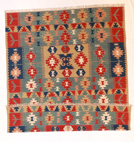 9x12 - Kilim Wool All Over Rectangle - Hand Knotted Rug