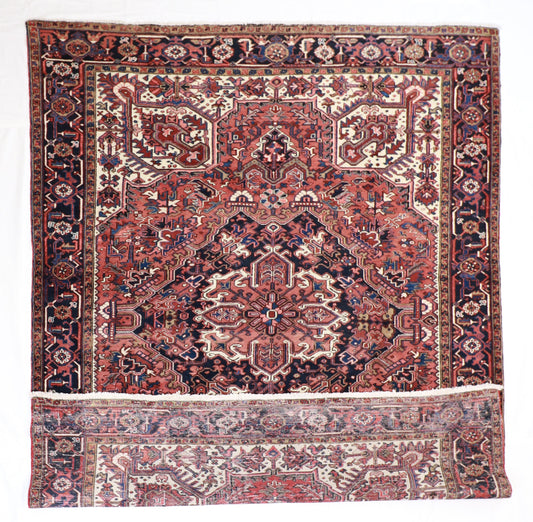 9 x12 - Heriz Fine/Wool Geometric Rectangle - Hand Knotted Rug — 27549