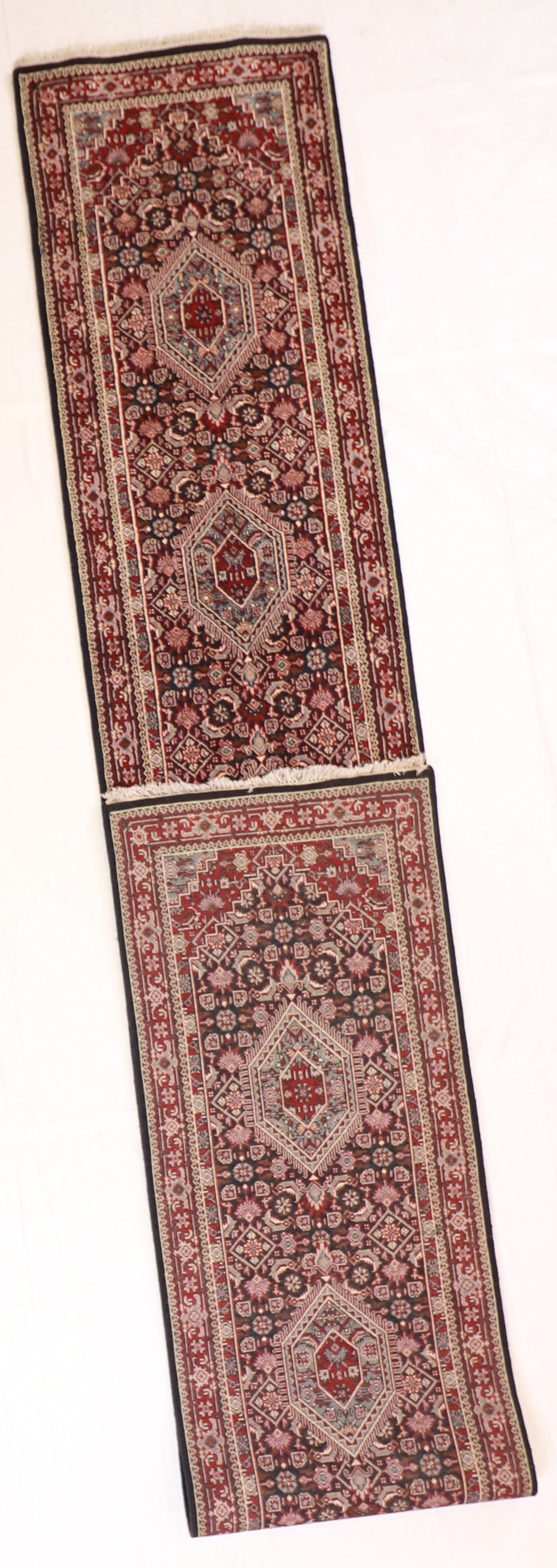 Runner - Bijar Fine Geometric Rectangle - Hand Knotted Rug