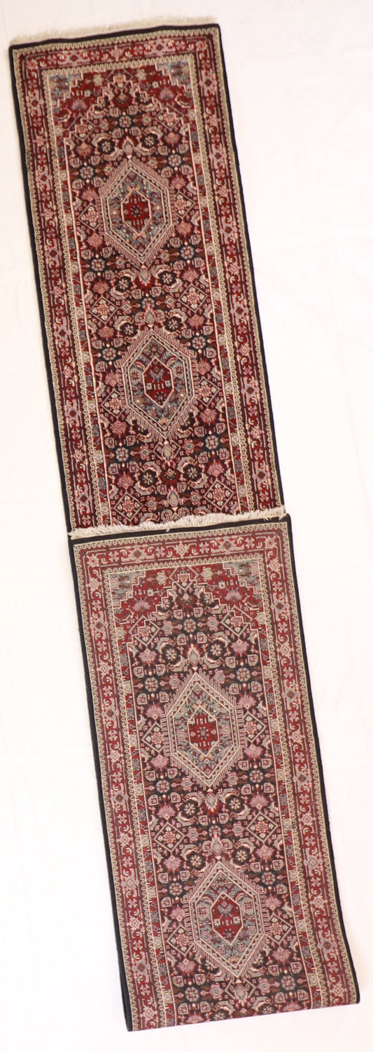 Runner - Bijar Fine Geometric Rectangle - Hand Knotted Rug