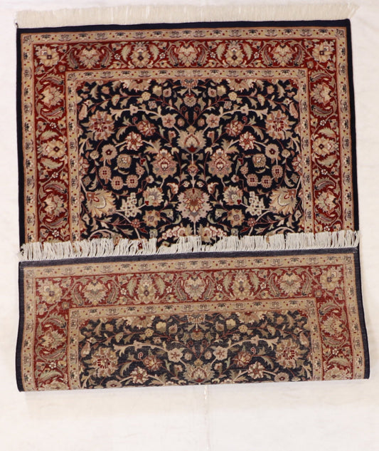 4x6 - Qum Fine Floral Rectangle - Hand Knotted Rug