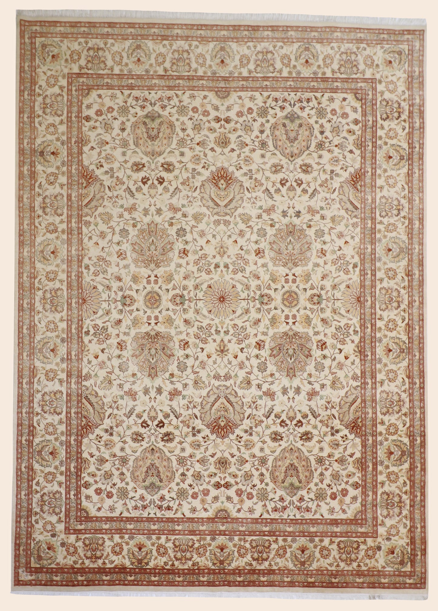 9 x 12 - Mahal Fine/Wool All Over Rectangle - Hand Knotted Rug