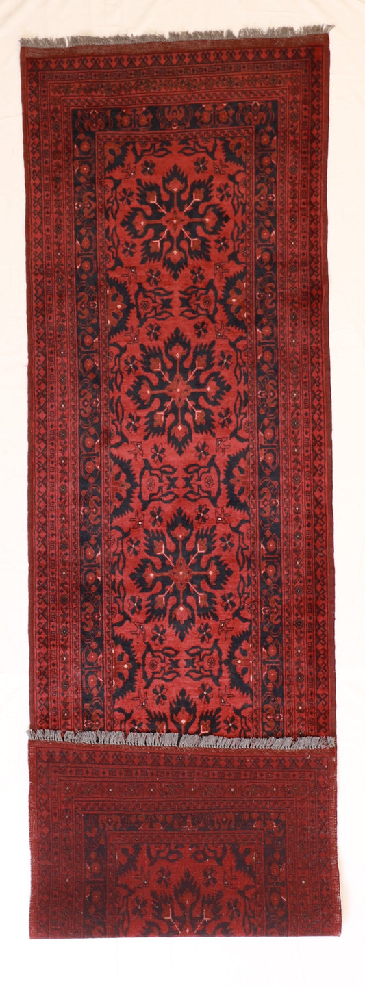 Runner - Khan Mohamadie Fine Geometric Rectangle - Hand Knotted Rug — 50524