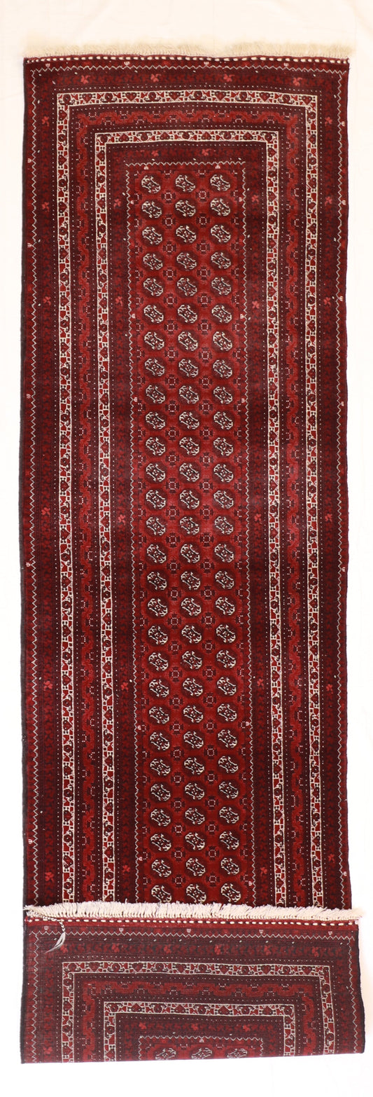 Runner - Turkaman Fine Geometric Rectangle - Hand Knotted Rug — 50907