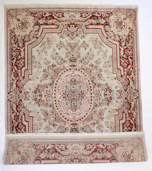 9 x12 - Tabriz Fine Floral Rectangle - Hand Knotted Rug — 51082