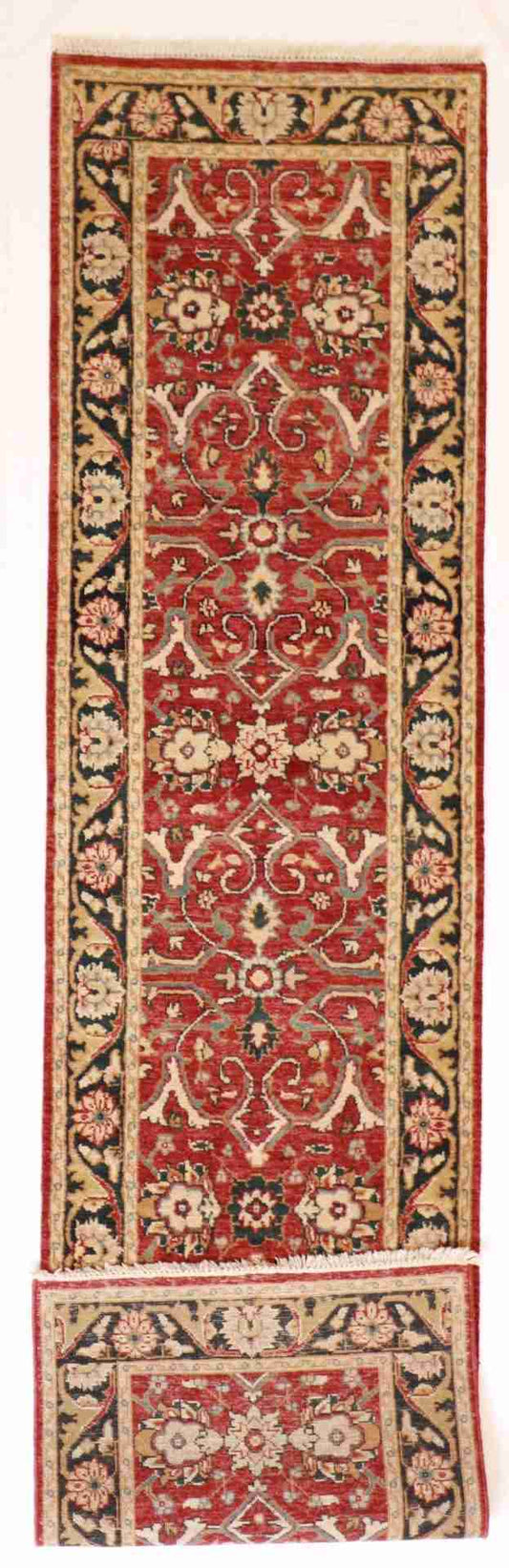 W 2.6 - L 10.2 - Zeigler Fine All Over Rectangle - Finest Hand-Knotted Quality Wool - 51336