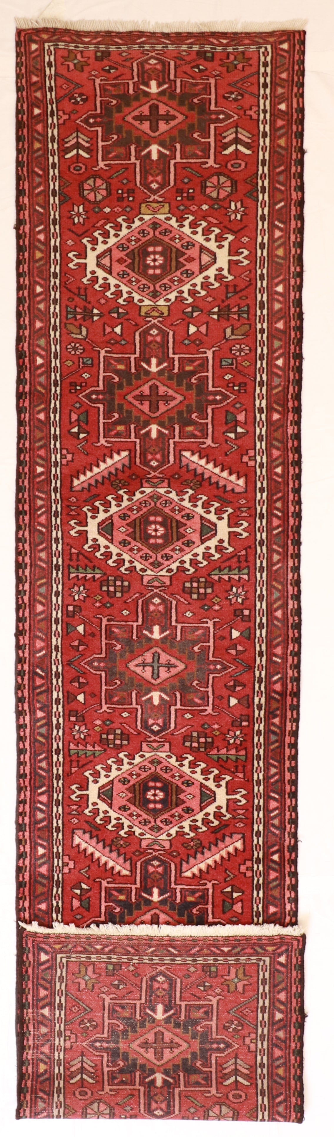 Runner - Karajeh Fine Geometric Rectangle - Hand Knotted Rug