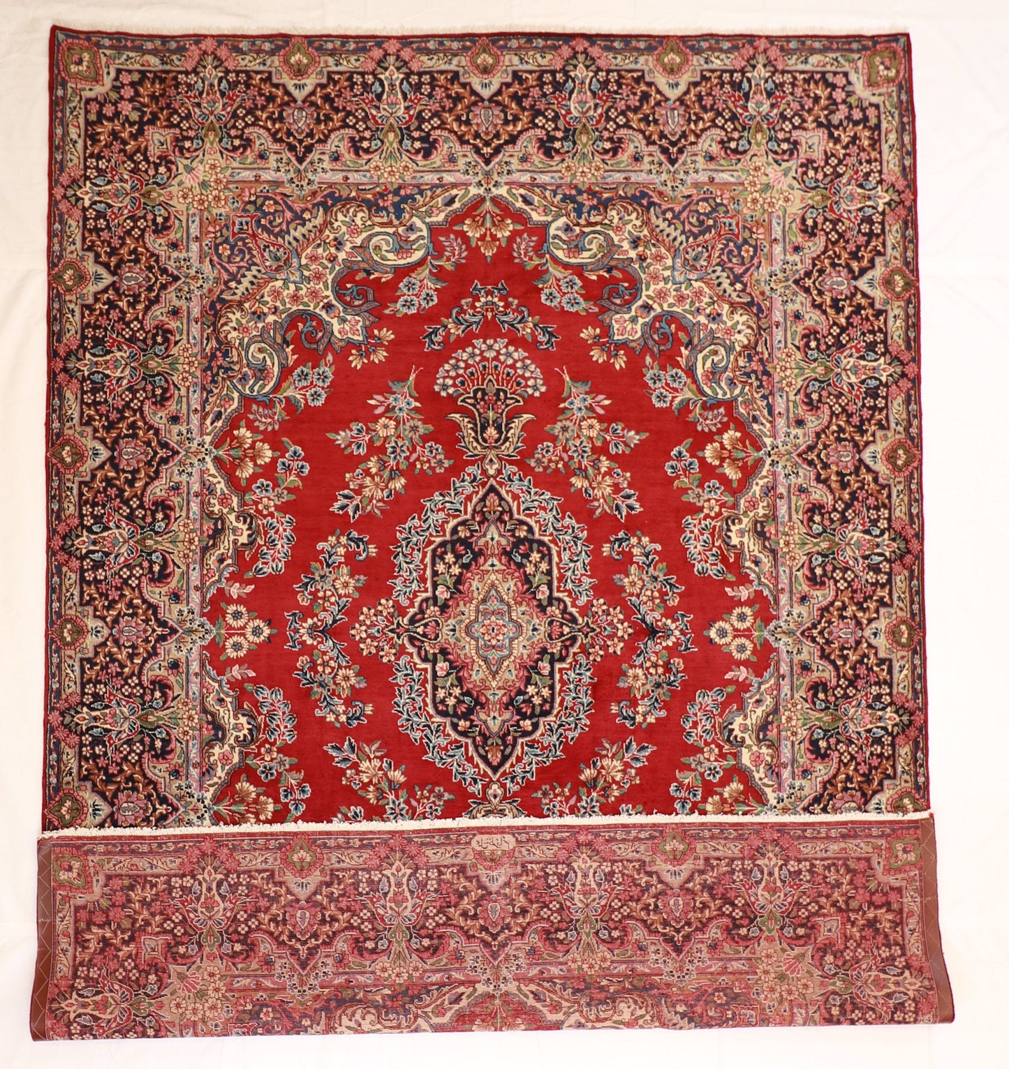 9x12 - Kerman Fine Floral Rectangle - Hand Knotted Rug — 52054