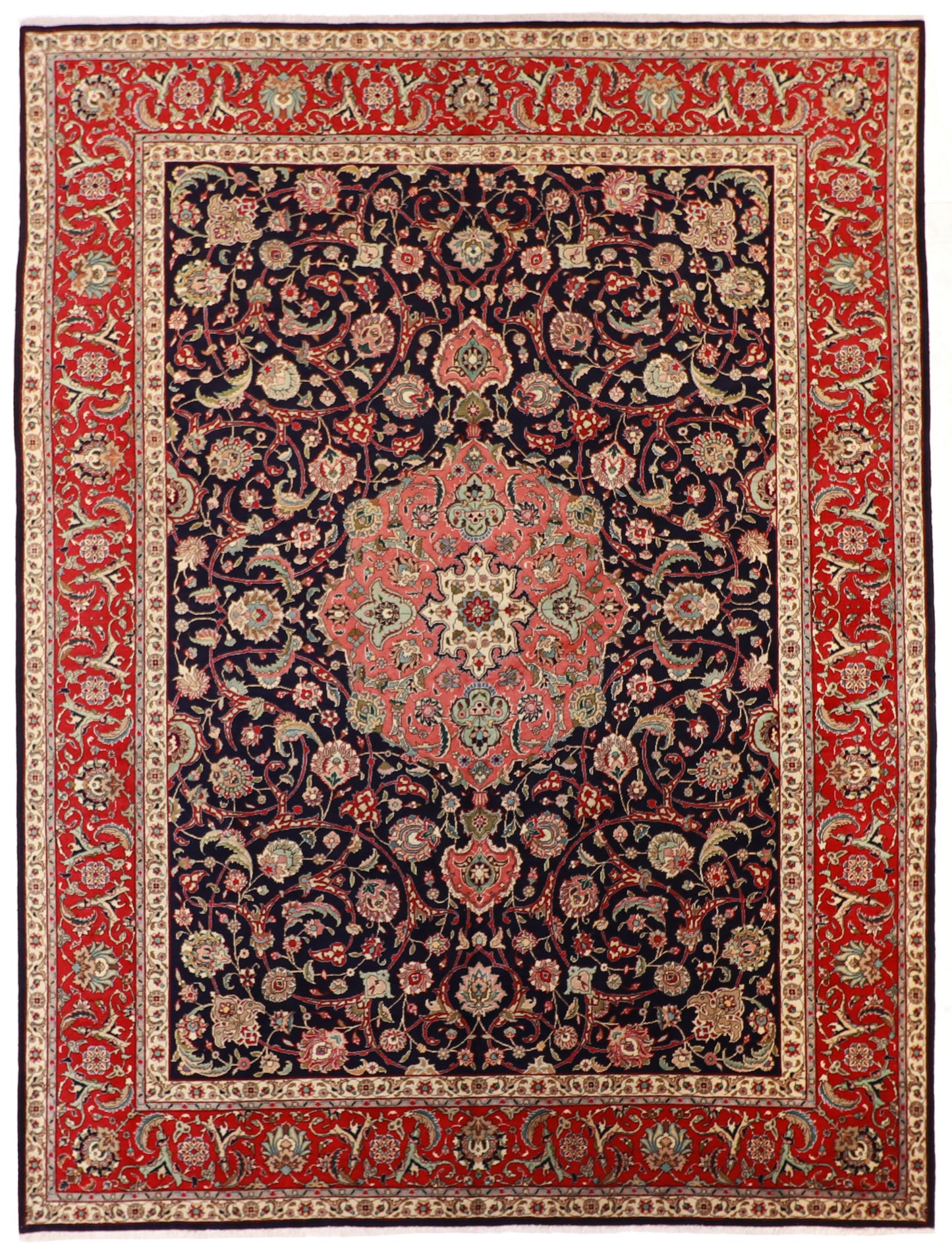 10x13 - Tabriz Fine Floral Rectangle - Hand Knotted Rug
