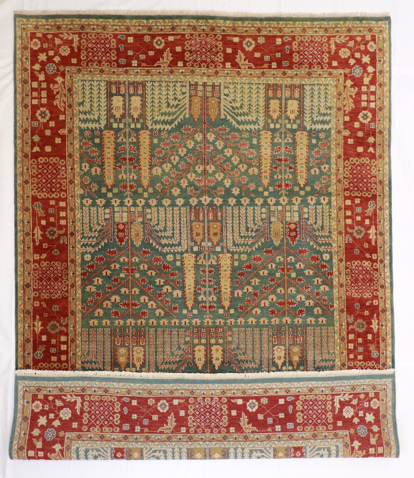 9 x12 - Sarouk Wool All Over Rectangle - Hand Knotted Rug