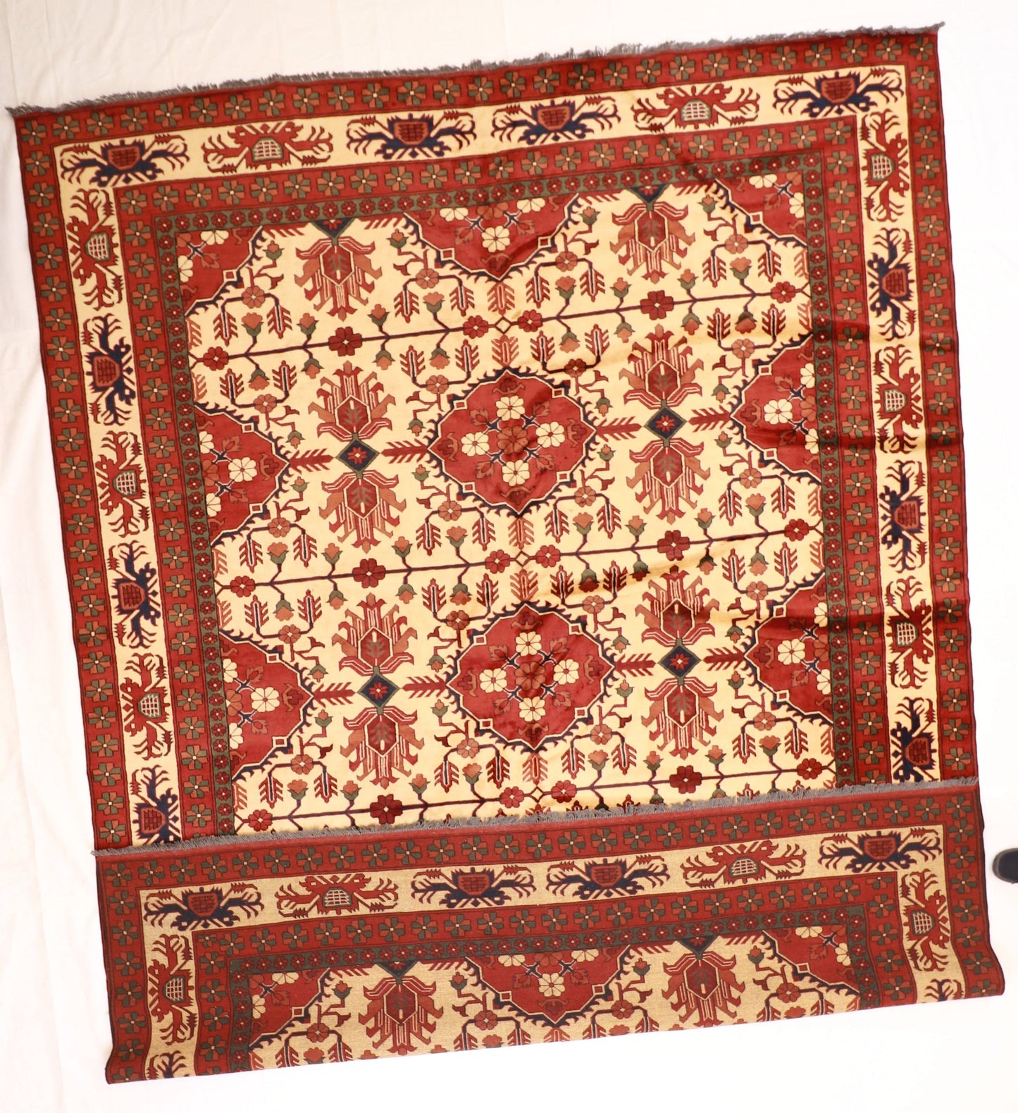 10x14 - Jozan Fine/Wool Geometric Rectangle - Hand Knotted Rug