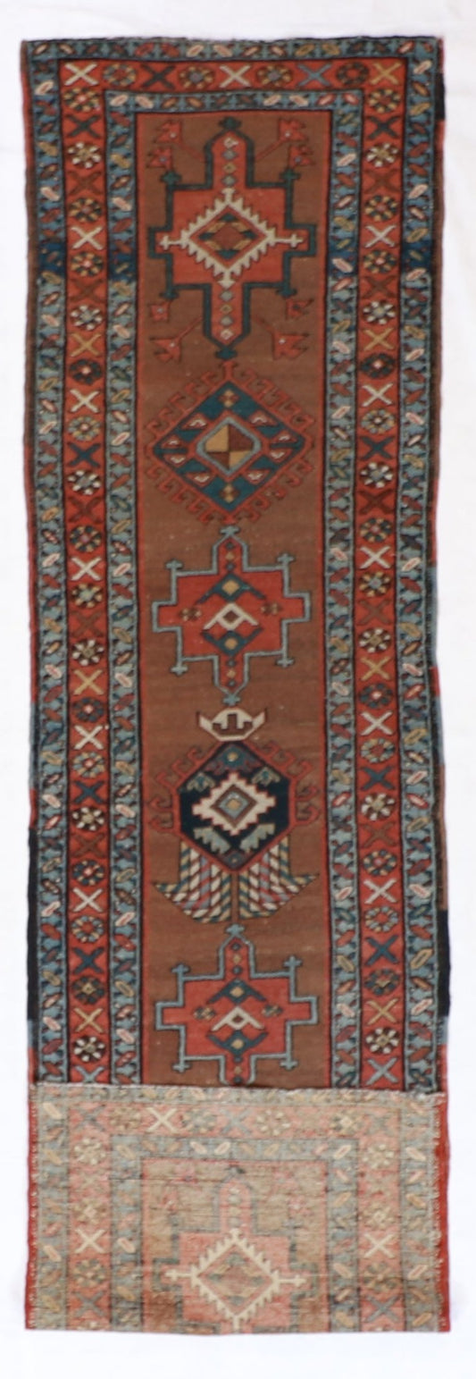 Runner - Bakshaish Antique/Wool Geometric Rectangle - Hand Knotted Rug