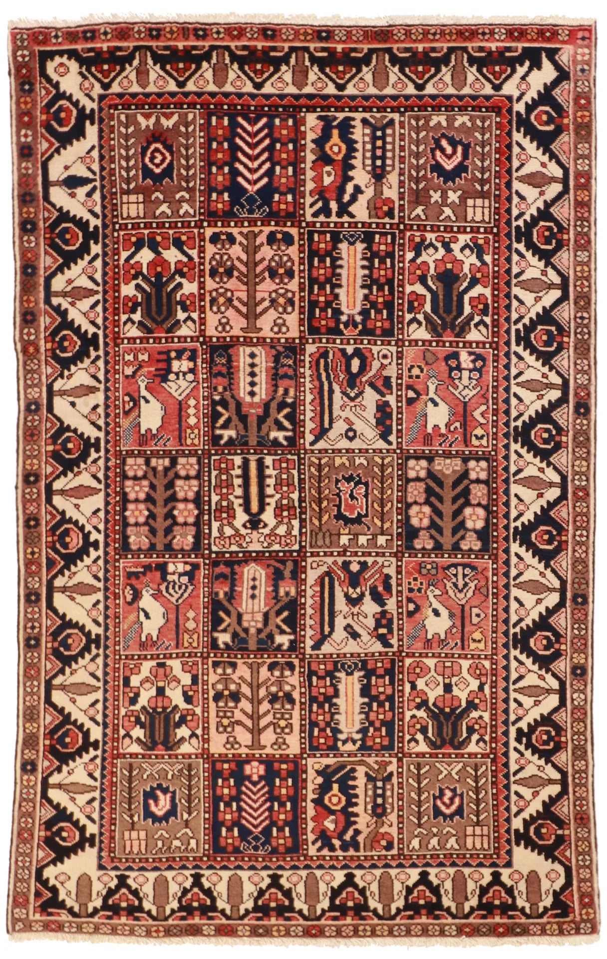 5x7 - Bakhtiarie Wool All Over Rectangle - Hand Knotted Rug