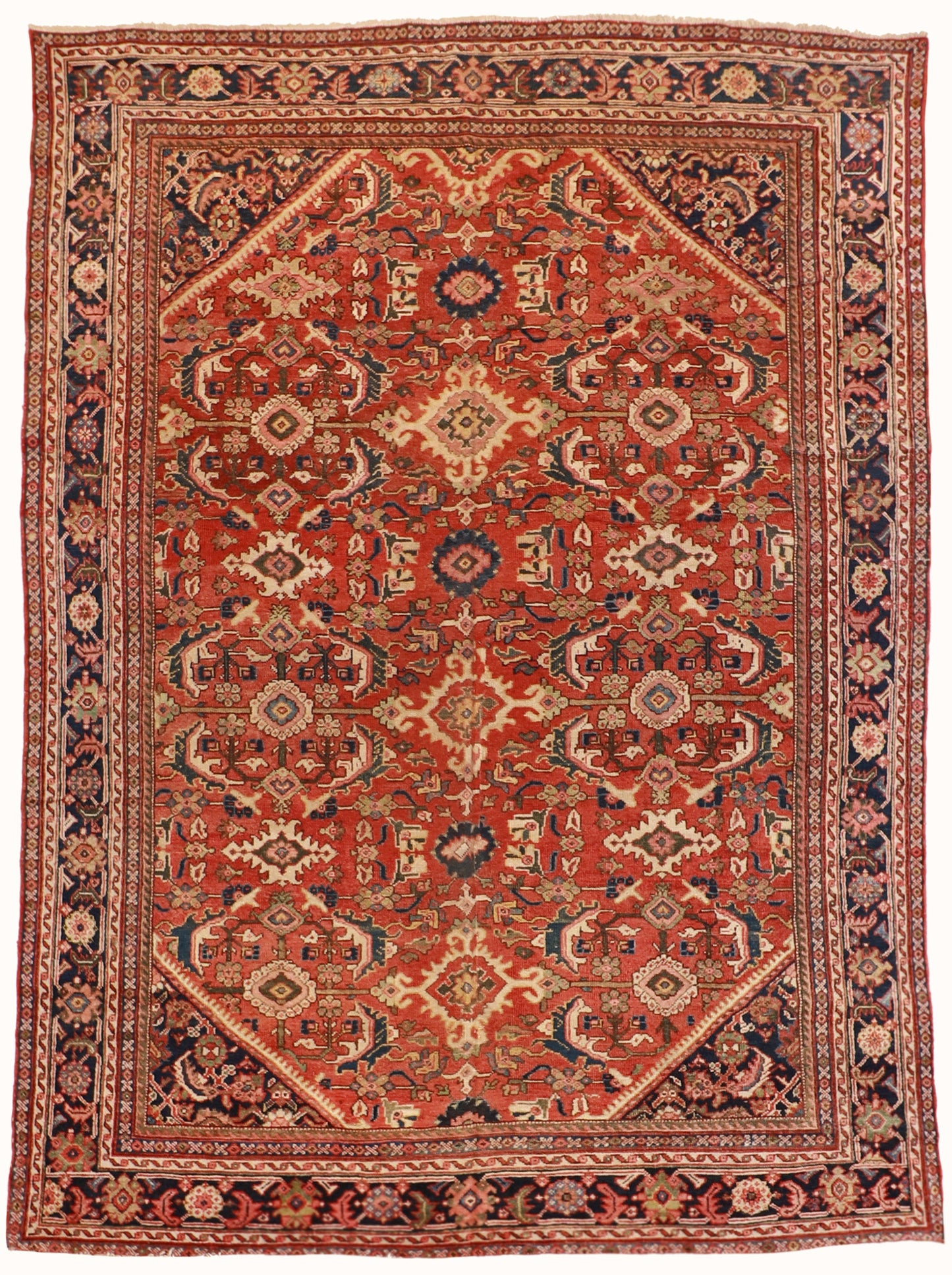 9 x 12 - Sultan Abad Antique Wool All Over Rectangle - Hand Knotted Rug