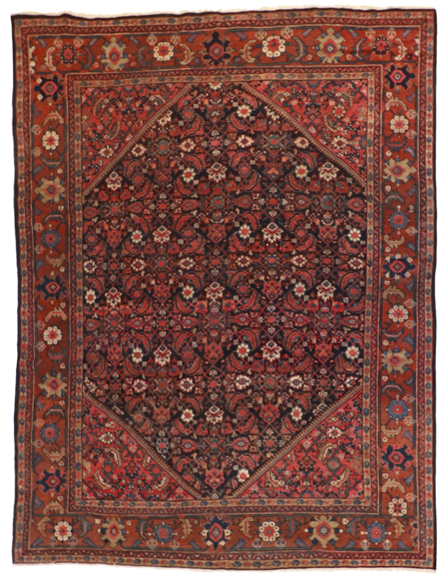 9 x 12 - Mahal Antique/Wool All Over Rectangle - Hand Knotted Rug