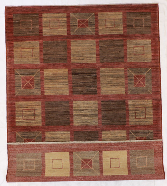 6x9 - Modern Wool All Over Rectangle - Hand Knotted Rug — 53690