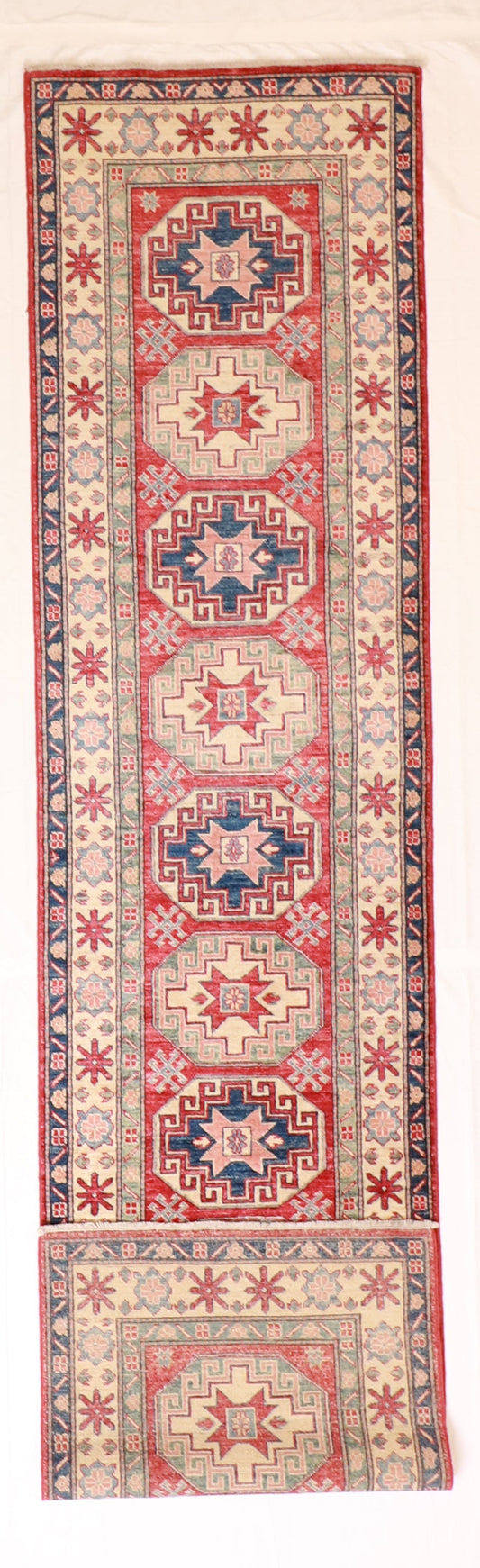 Runner - Bakshaish Fine Geometric Rectangle - Hand Knotted Rug — 54294