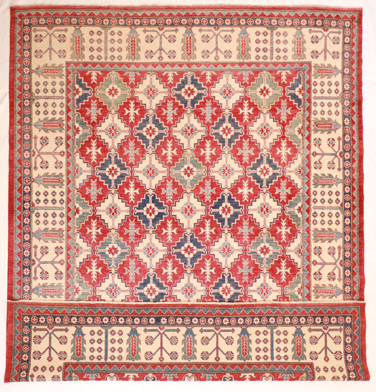9x12 - Heriz Fine/Wool Geometric Rectangle - Hand Knotted Rug — 54300