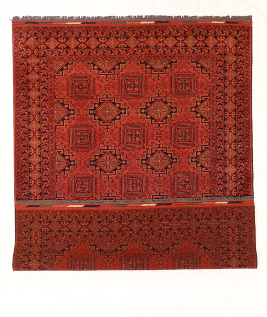 5x7 - Jozan Fine/Wool Geometric Rectangle - Hand Knotted Rug