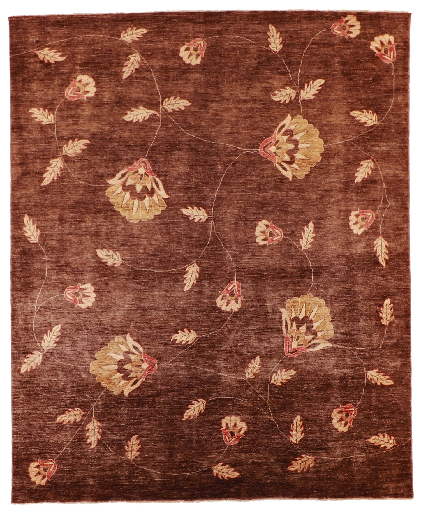 W 8 L 9.9 Sh. Abbas 100% Wool Handmade All Over Design - 54499