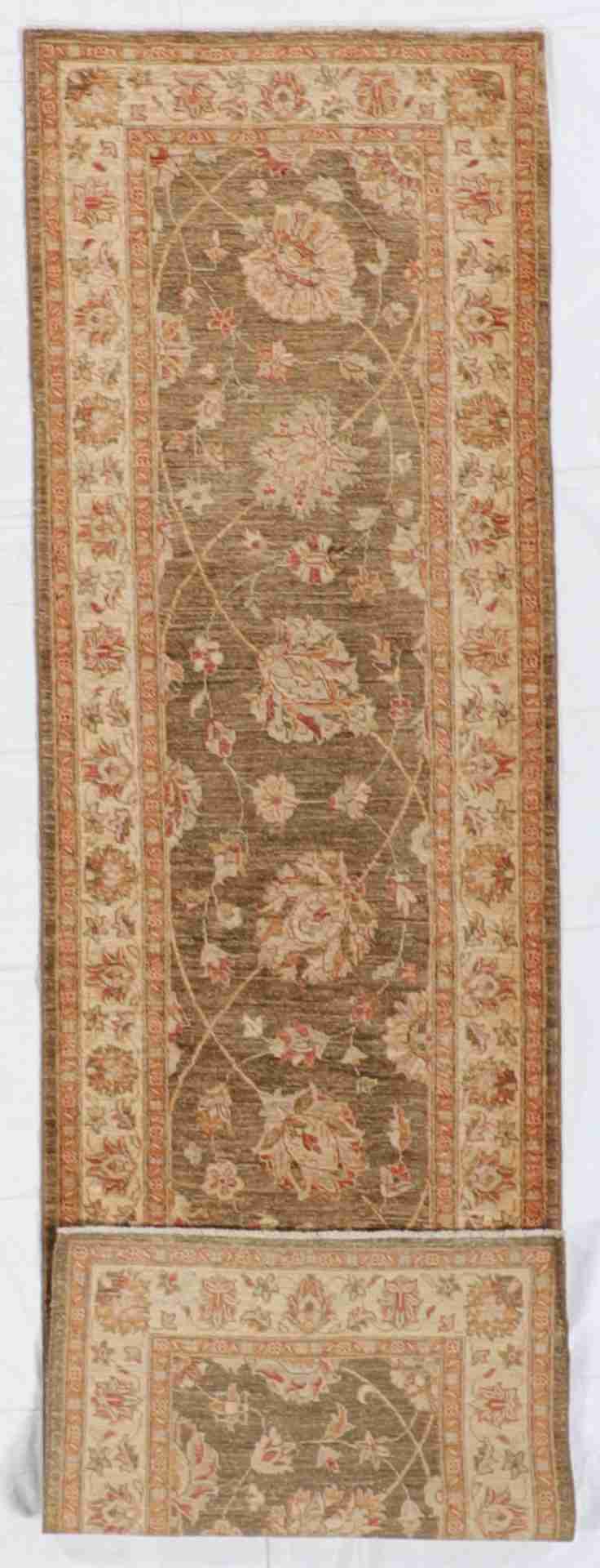 W 2.1 - L 10 - Mashad Fine/Wool All Over Rectangle - Finest Hand-Knotted Quality Wool - 54741