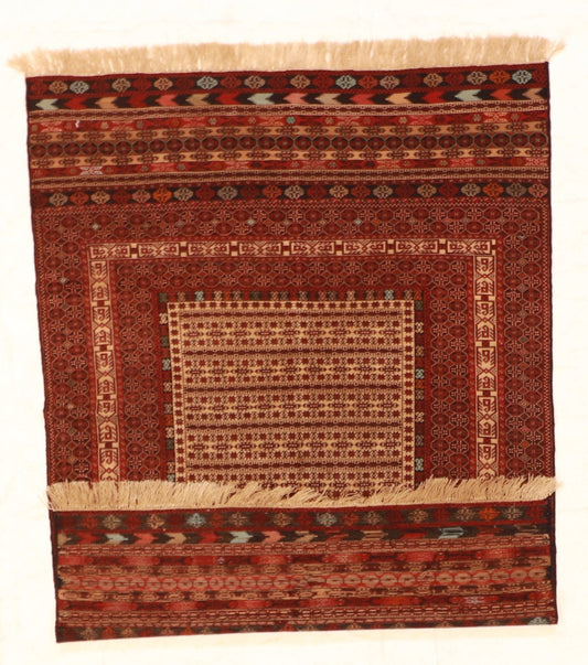 4x6 - Baluch Fine/Wool Geometric Rectangle - Hand Knotted Rug