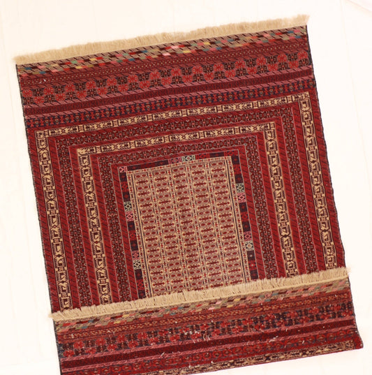 5x7 - Gashgai Wool Geometric Rectangle - Hand Knotted Rug