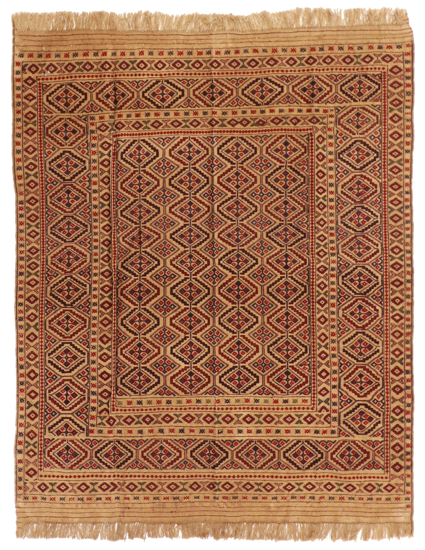 5x7 - Seneh Fine Wool Geometric Rectangle - Hand Knotted Rug