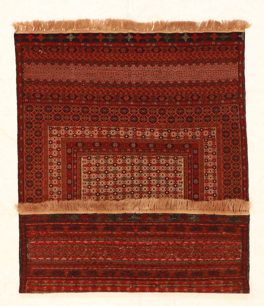 4x6 - Kurdish Fine/Wool Geometric Rectangle - Hand Knotted Rug