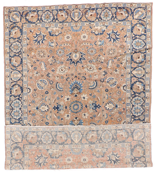 9 x 12 - Tabriz Fine All Over Rectangle - Hand Knotted Rug — 55189